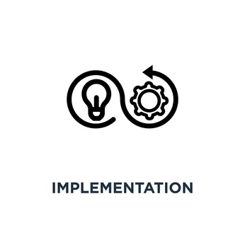 implementation icon. implementation concept symbol design, vecto ...